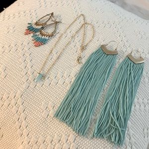 SOLD 14k gold Luna Norte Quartz necklace w/ earrings